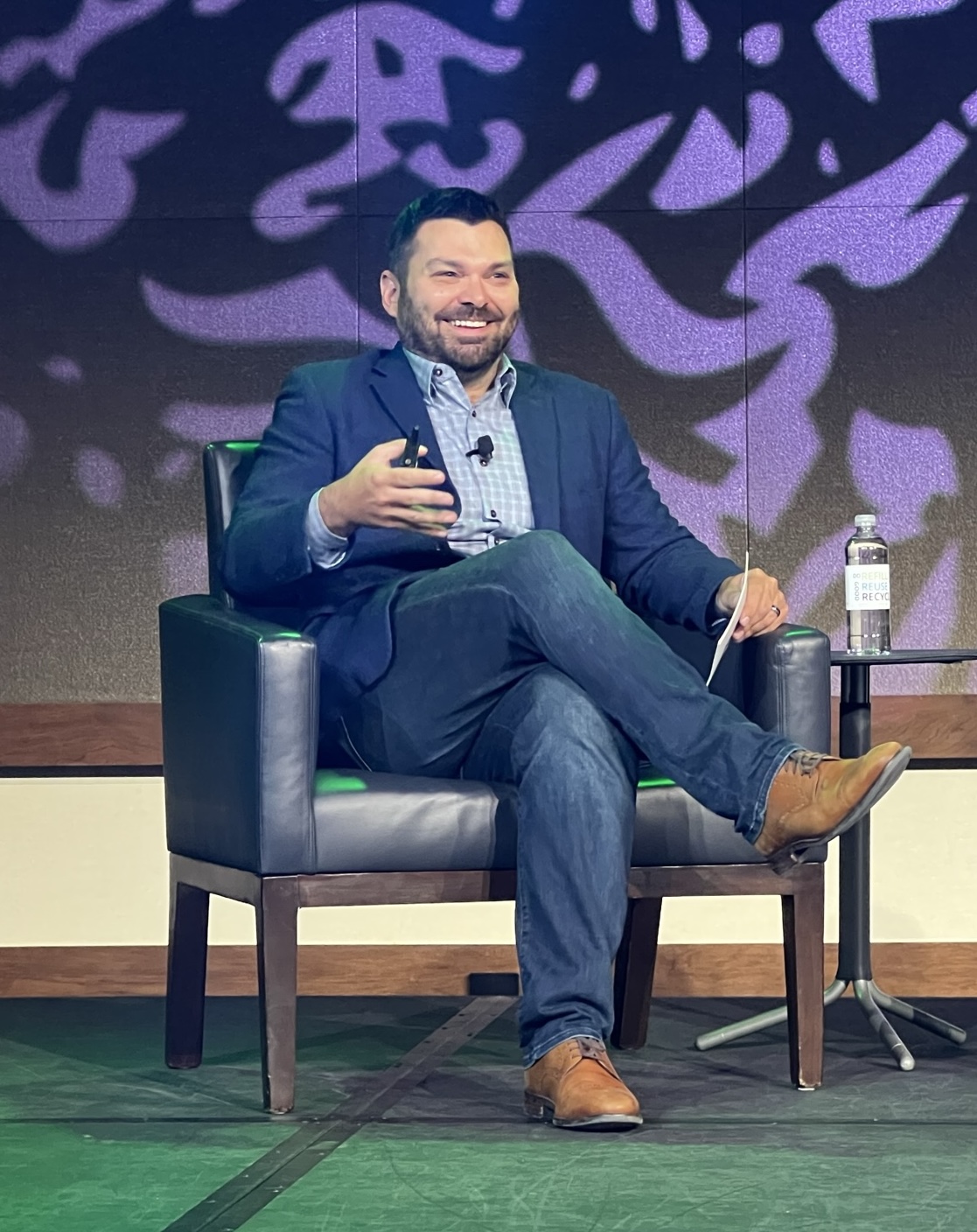 Clif Mathews in a conversational fireside setting